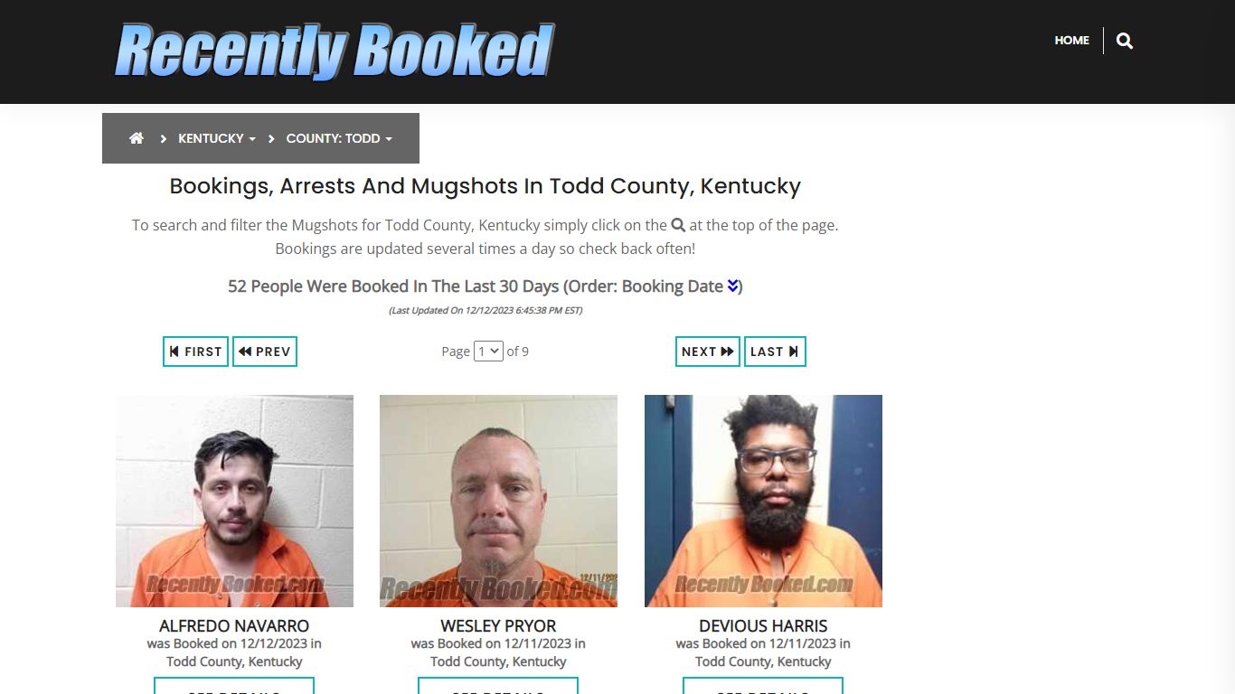 Recent bookings, Arrests, Mugshots in Todd County, Kentucky