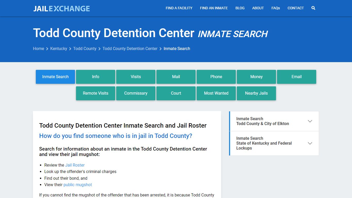 Inmate Search: Roster & Mugshots - Todd County Detention Center, KY